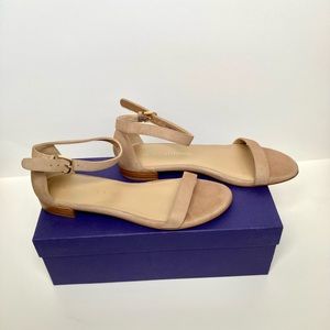 Stuart Weitzman Nudist Flat Sandals Nude Suede Size 8 M